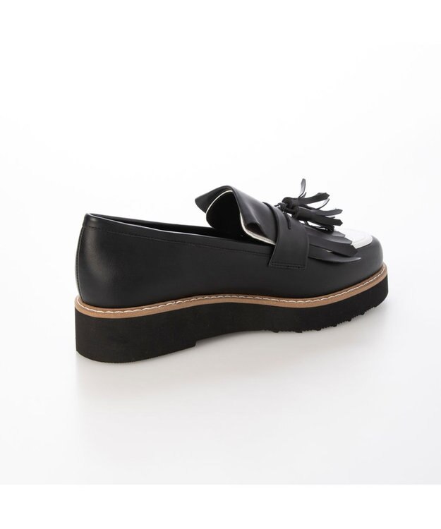 MODE ET JACOMO <carino>【レイン対応】【2WAY】厚底タッセルローファー ブラックコンビ