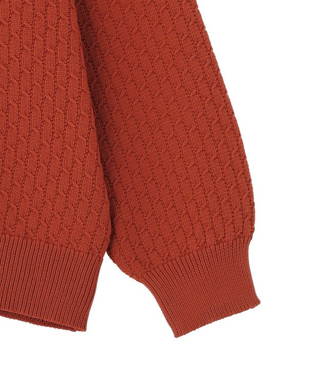 CRAFT STANDARD BOUTIQUE 柄編みニットシャツカーディガン Terracotta