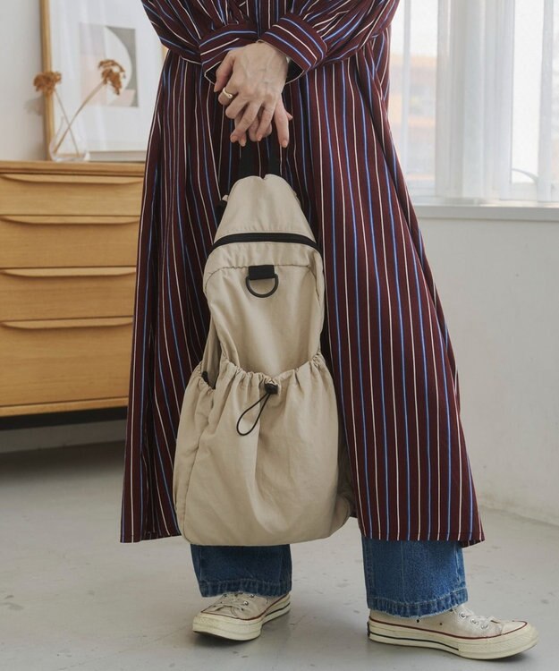 WEGO 【ANGIE VINTAGE】ドローストリンングバックパック ベージュ