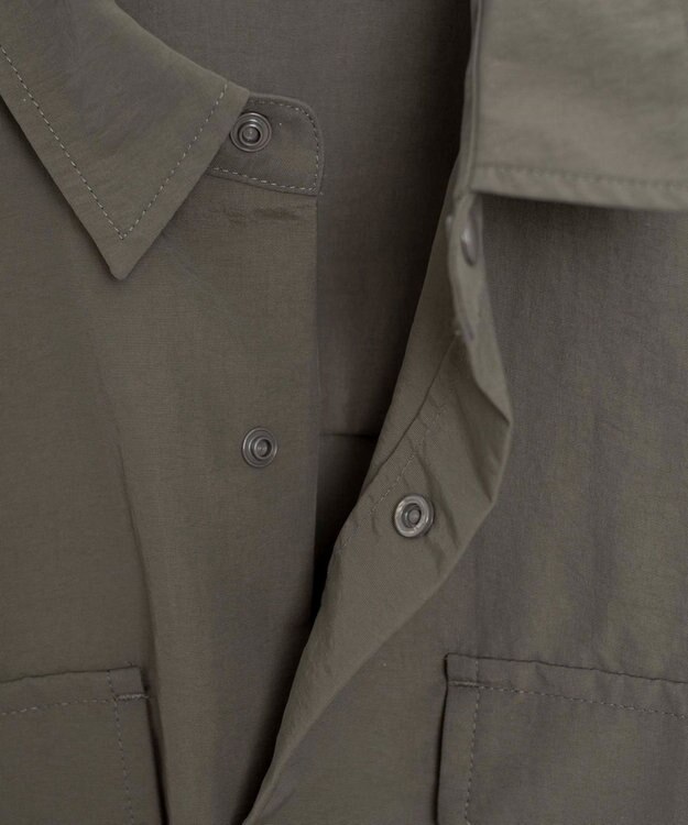 WEGO ナイロンメッシュポケットシャツ カーキ