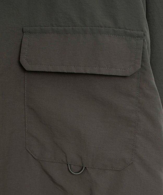 WEGO ナイロンメッシュポケットシャツ カーキ