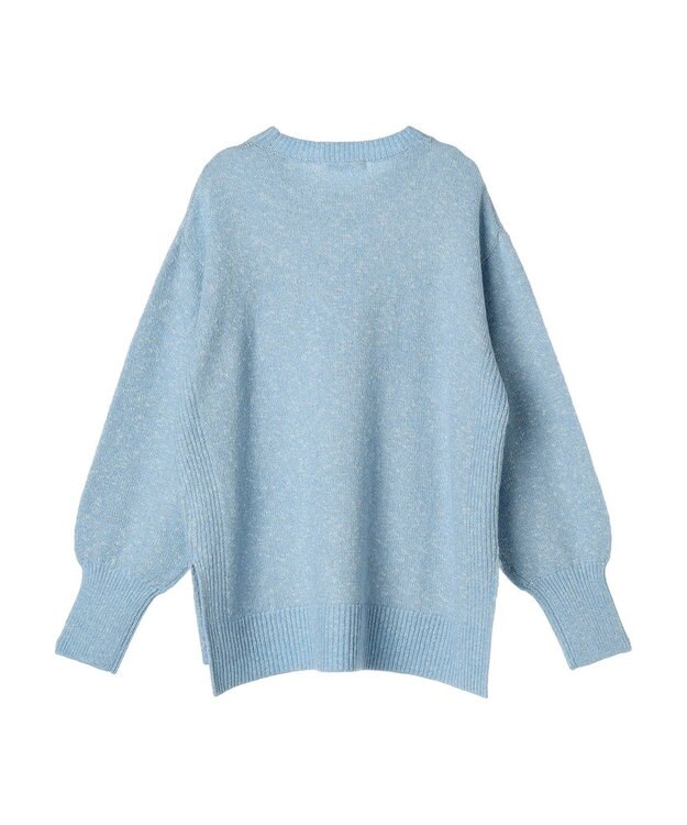 Green Parks ラメ糸ミックスニットプルオーバー Blue