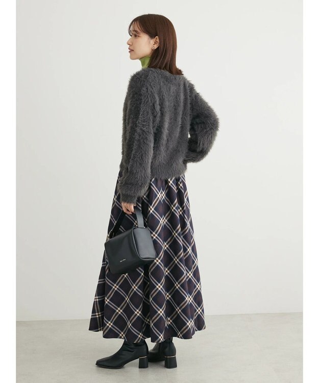 Green Parks ・Ｐｅｔｉｔ　Ｆｌｅｕｒ　シャギーニットカーディガン Charcoal Gray