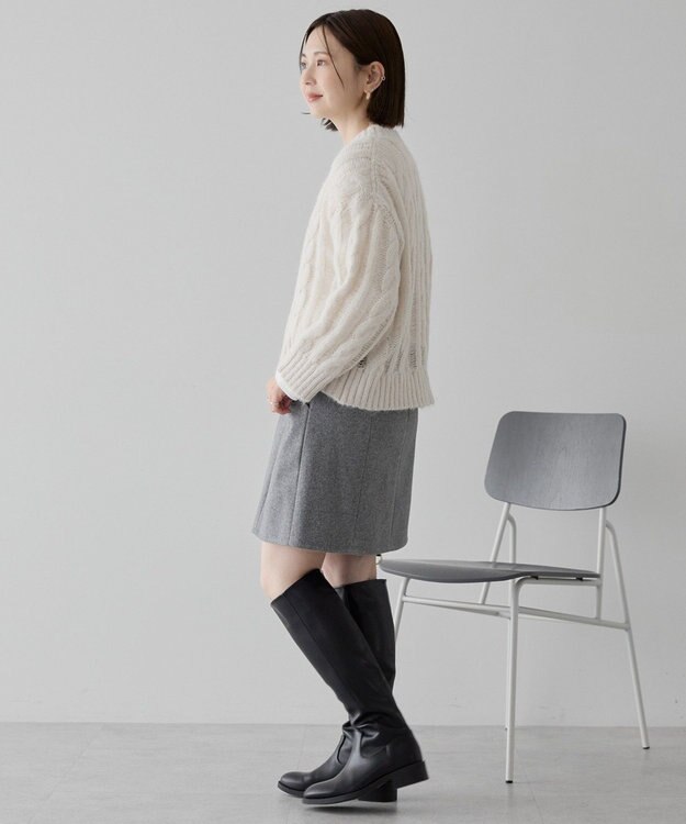 AMERICAN HOLIC 透かしケーブルニットプルオーバー Green