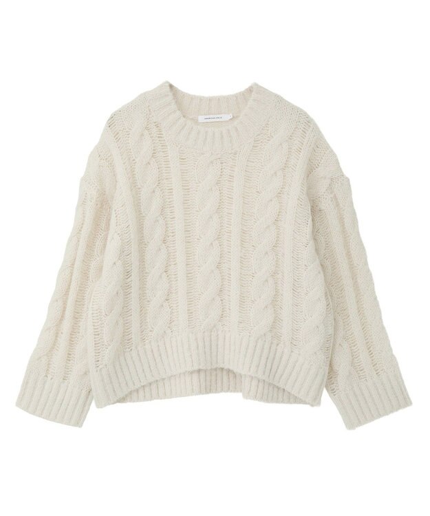 AMERICAN HOLIC 透かしケーブルニットプルオーバー Green