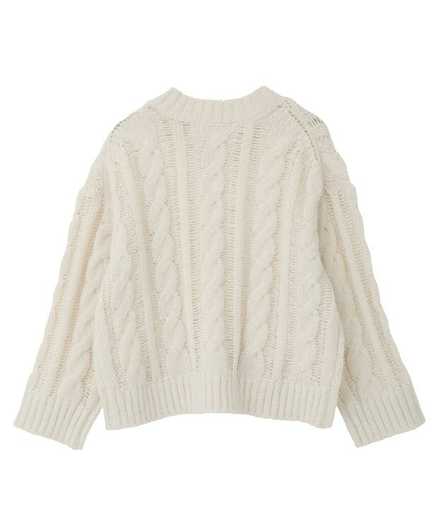 AMERICAN HOLIC 透かしケーブルニットプルオーバー Green