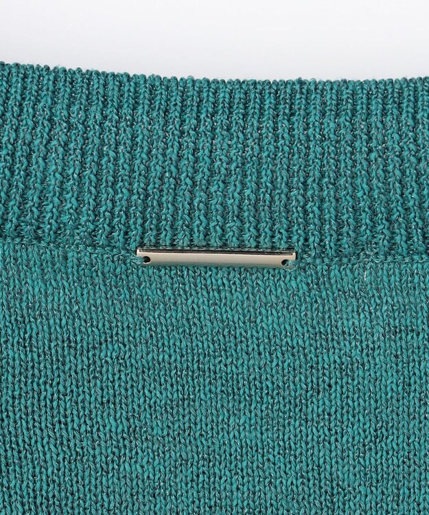 自由区 【アンサンブル対応】ペーパーコットンスクエアネックニット プルオーバー ターコイズ