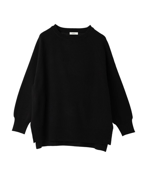 earth music&ecology サイドスリットルーズチュニック Black