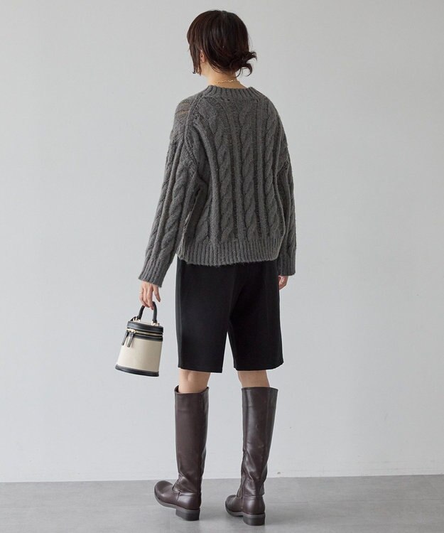 AMERICAN HOLIC 透かしケーブルニットプルオーバー Green