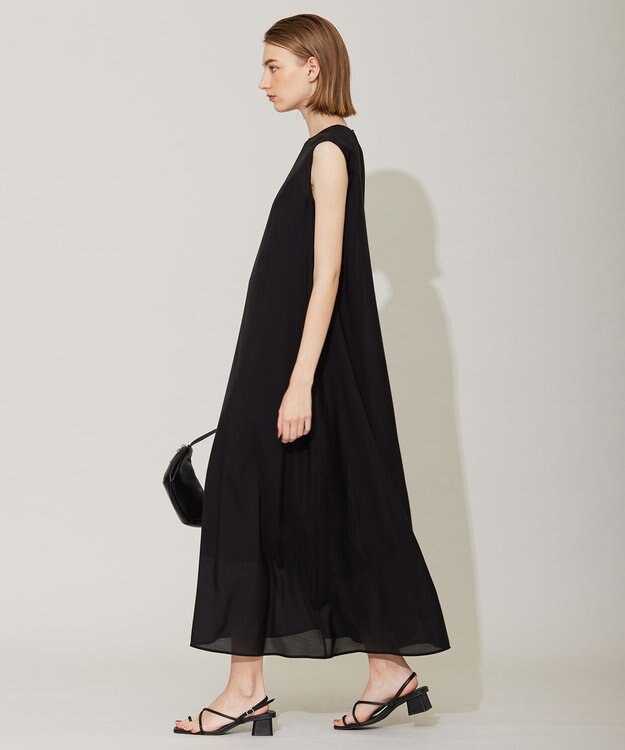 ICB L 【洗える】 キュプラシルクローン ワンピース ブラック系