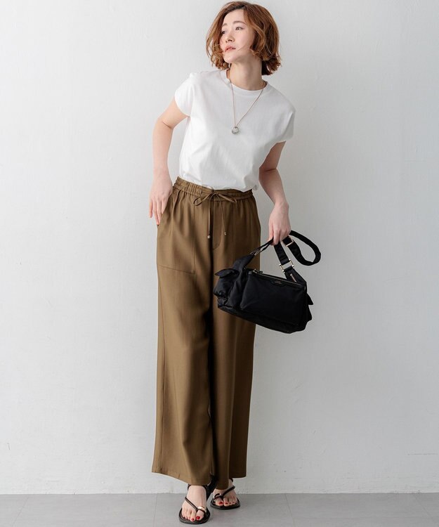 23区 S 【先行予約/WEB&一部店舗限定カラーあり】スビンハイツイスト フレンチスリーブ Tシャツ ホワイト系