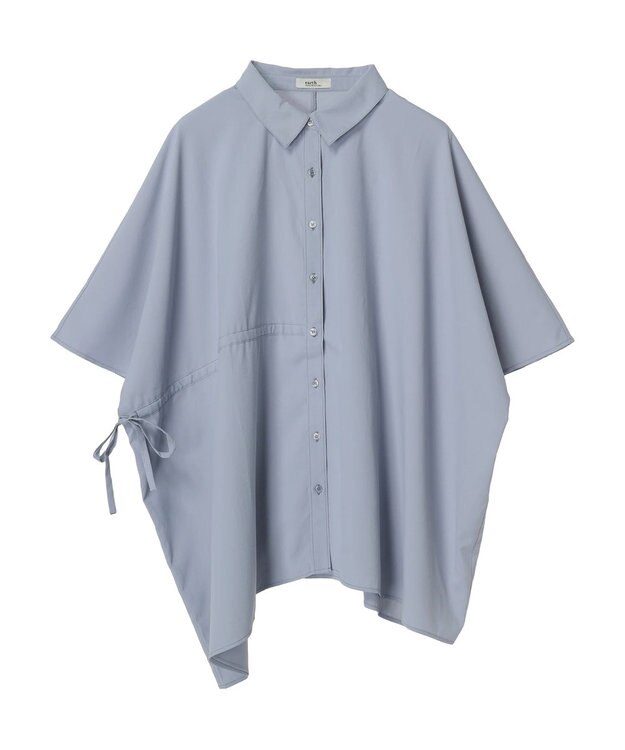 earth music&ecology アシメギャザーシャツ Sax