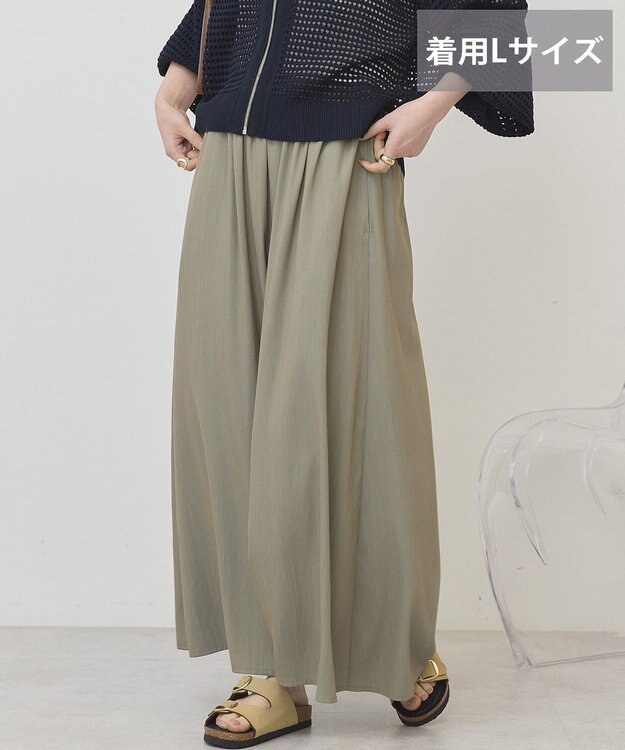 AMERICAN HOLIC 【選べる丈】ギャザースカーチョ【WEB限定カラー有り】 Khaki