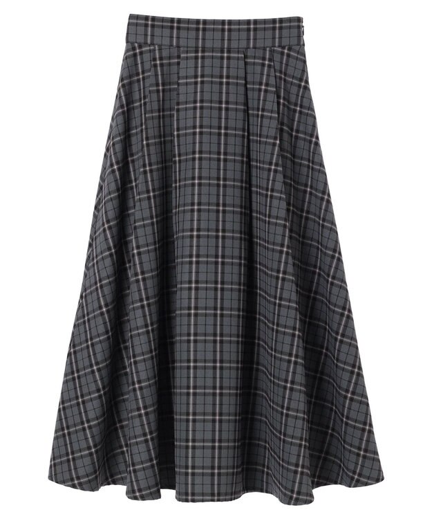 earth music&ecology チェックフレアスカート Check Gray