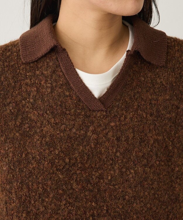 CRAFT STANDARD BOUTIQUE 配色Vネックニットプルオーバー Charcoal Gray