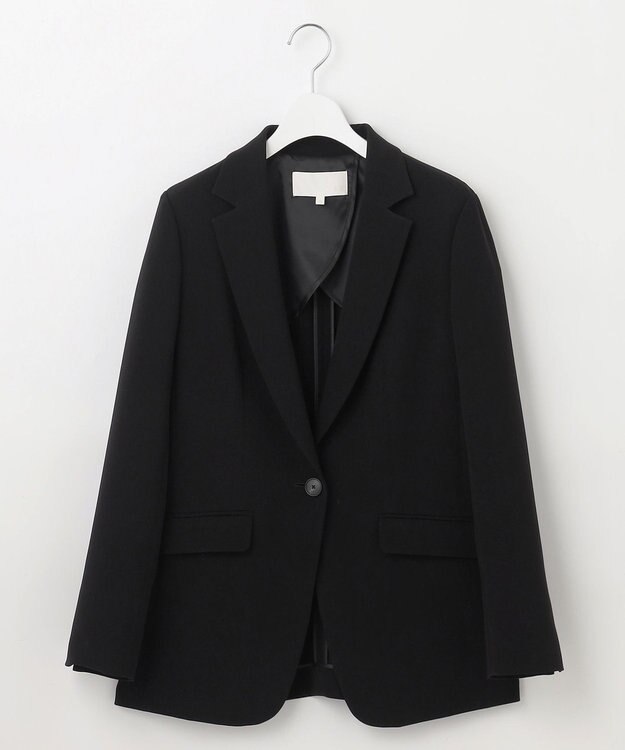 自由区 【セットアップ対応・洗える】トリアセダブルクロステーラード ジャケット ブラック系