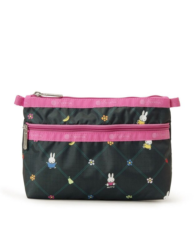 LeSportsac COSMETIC CLUTCH/ミッフィーオーチャードグリーン/ピンク