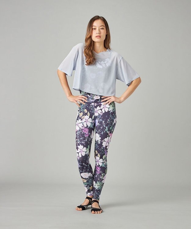 Chacott シアーリブバッククロスTシャツ ヒヤシンス