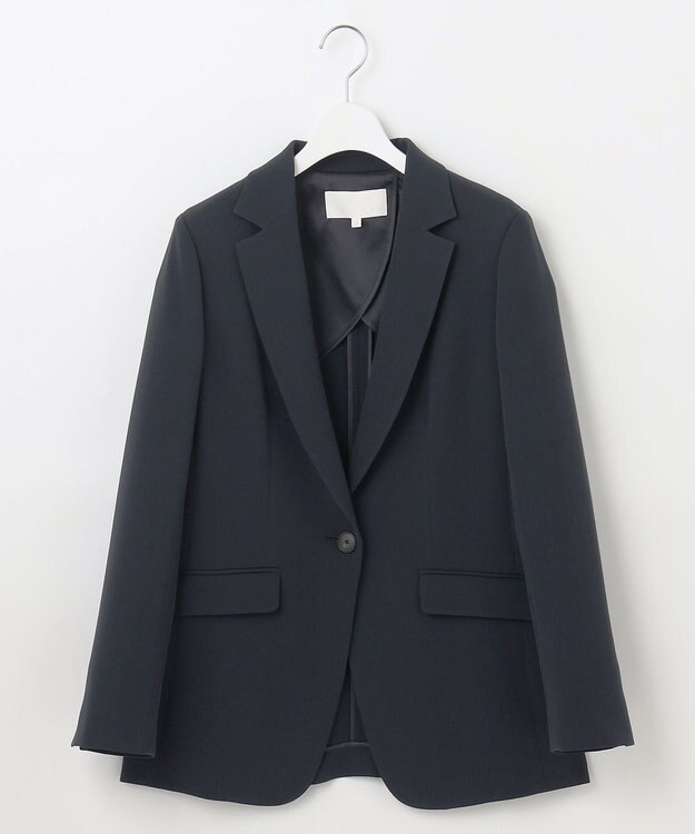 自由区 L 【セットアップ対応・洗える】トリアセダブルクロステーラード ジャケット ネイビー系