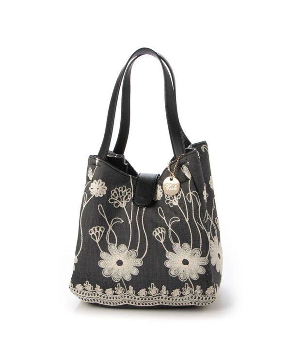 UNBILLION cachecache 花刺繍トートバッグM グレー