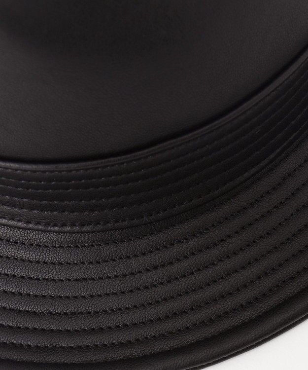 JOSEPH ABBOUD ベジーオイルブラシレザー ハット ブラック系