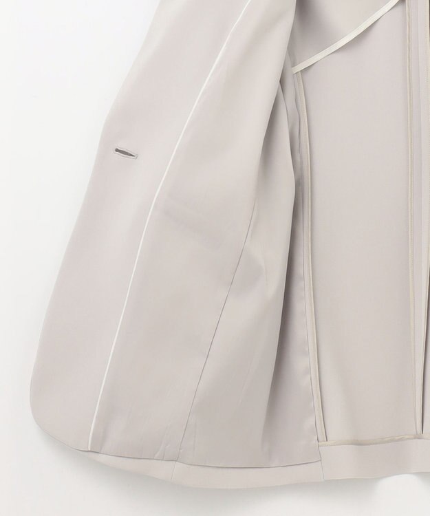 自由区 L 【セットアップ対応・洗える】トリアセダブルクロステーラード ジャケット ライトグレー系