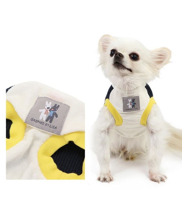 PET PARADISE リサとガスパール サーモキープ 切替 Tシャツ 小型犬 ホワイト