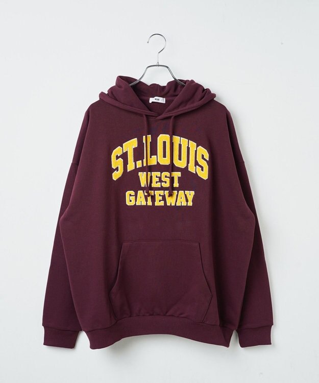 WEGO ヘビーウエイトサガラカレッジプルパーカー ワイン