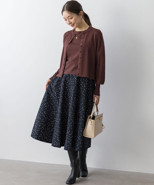 組曲 S フラワースパンコールプリント スカート ブラック系5