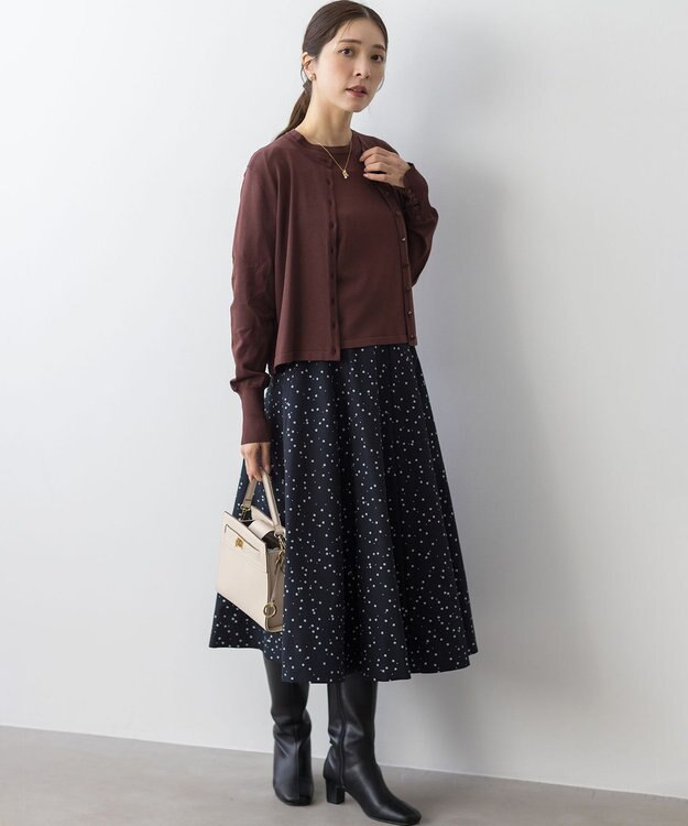 組曲 S フラワースパンコールプリント スカート ブラック系5