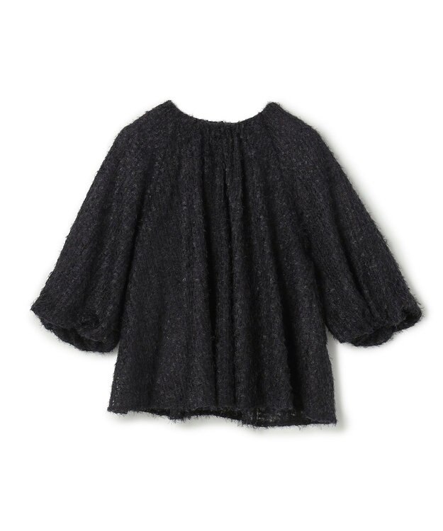 UNFILO エアリーヤーン ギャザーブラウス ネイビー