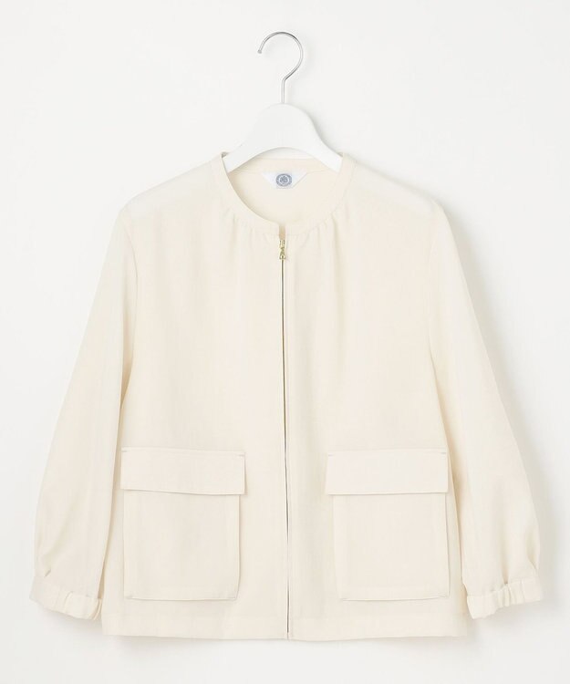 J.PRESS LADIES L 【WEB限定・洗える】ボイルドワッシャー ブルゾン アイボリー系