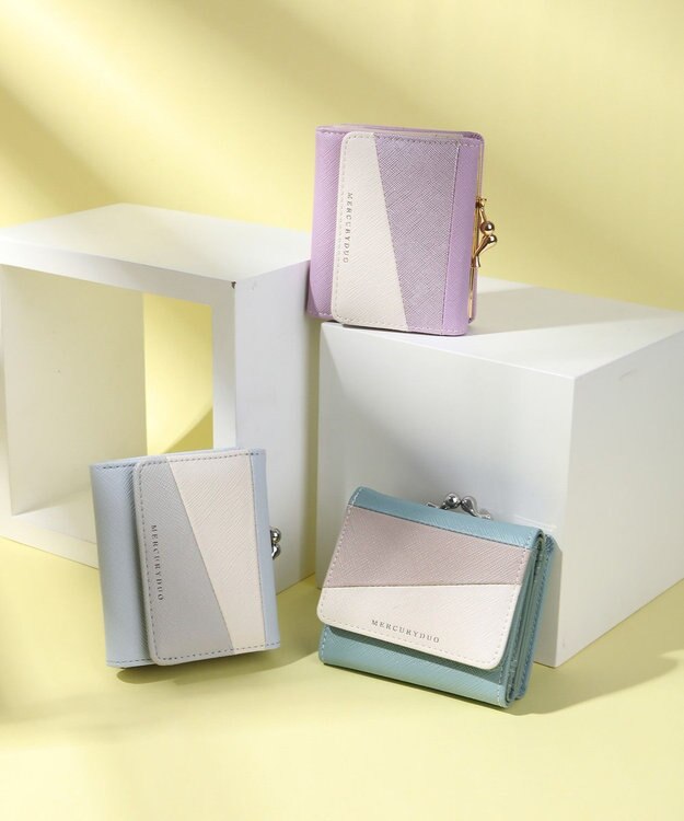 style code 【MERCURYDUO/マーキュリーデュオ】ダイアナ　トリコカラー口金ミニ財布 ラベンダー