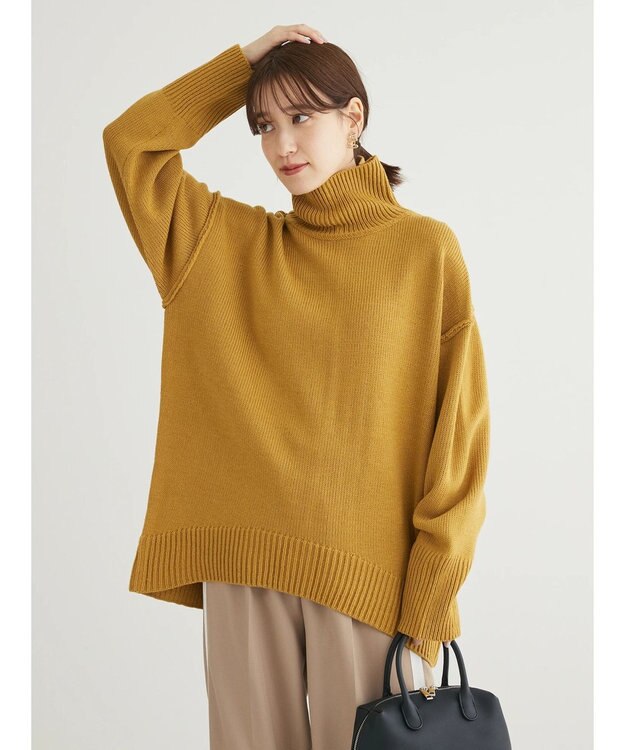 Green Parks ・Ｐｅｔｉｔ　Ｆｌｅｕｒ　タートルバックスリットニット Yellow