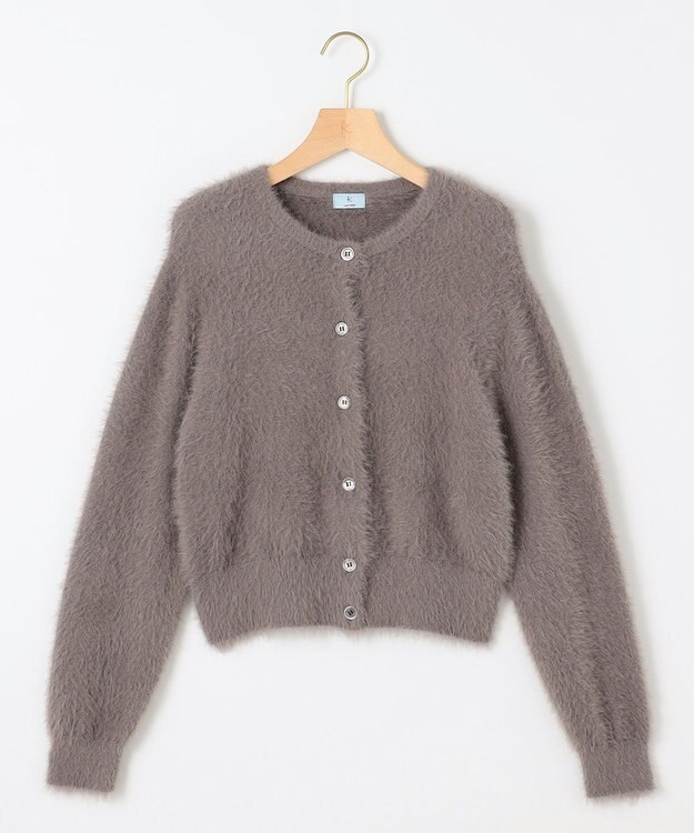 組曲 ナイロンファー カーディガン ブラウン系