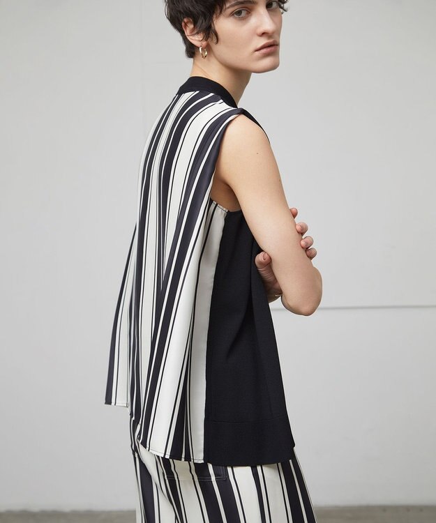 BEIGE， 【洗える】VALOIS / ドッキングニット Black