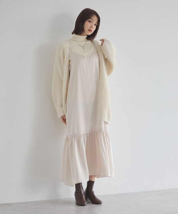 earth music&ecology スパンコールブークレカーディガン Ivory