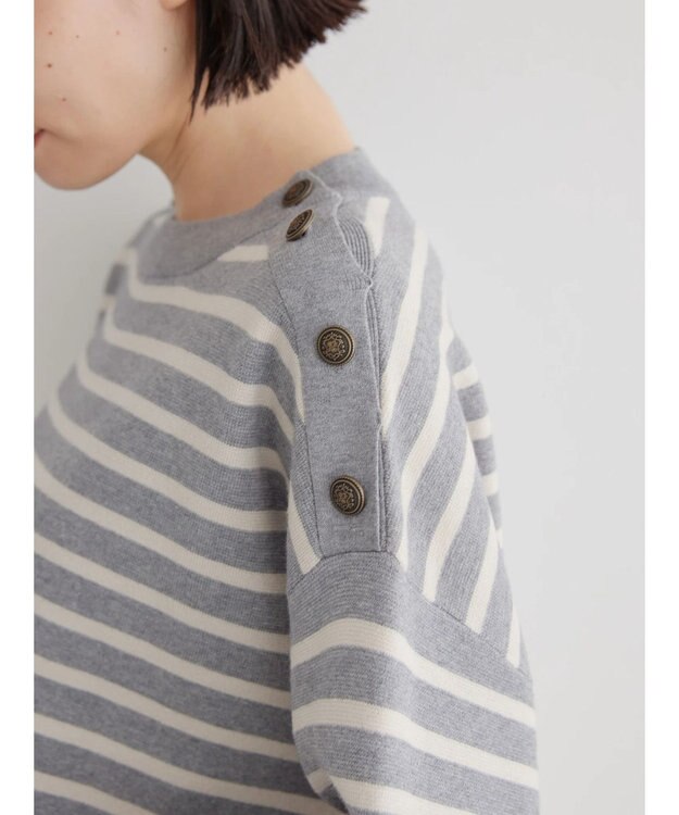 AMERICAN HOLIC バイパチショルダーボタンニットプルオーバー Gray Mixture