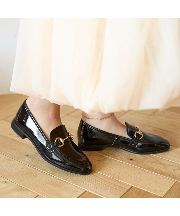 MODE ET JACOMO <carino>ビットローファー ブラックエナメル