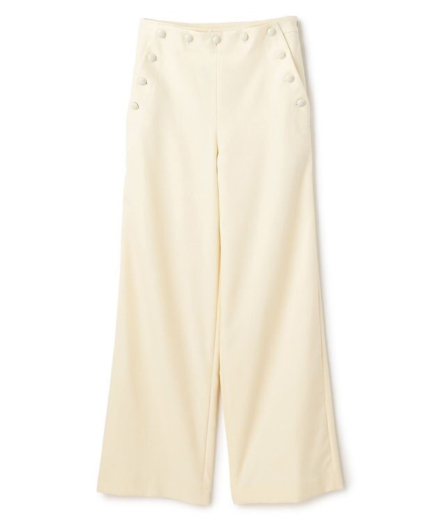 BEIGE， LAZUL / マリンボタンワイドパンツ Ecru