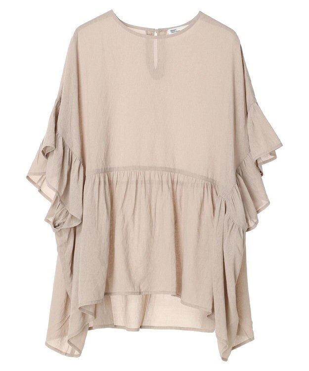 CRAFT STANDARD BOUTIQUE ウ゛ィンテージボイルティアード切替ブラウス Beige