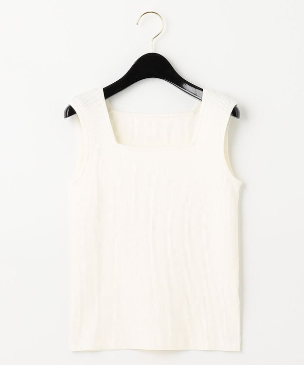 GRACE CONTINENTAL リブニットスクエアトップ ホワイト