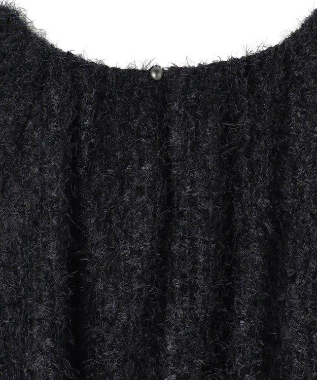 UNFILO エアリーヤーン ギャザーブラウス ネイビー