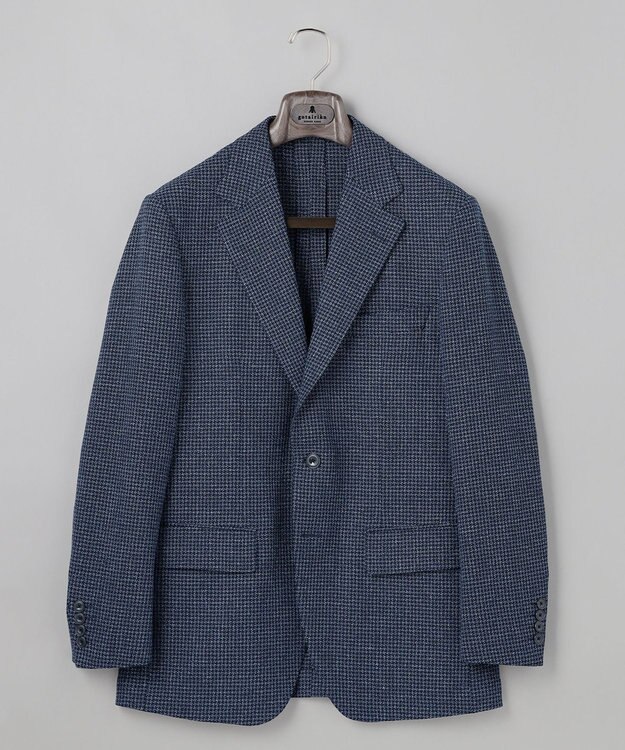 GOTAIRIKU 【尾州】ストレッチメッシュジャケット_千鳥格子柄 ネイビー×千鳥格子柄