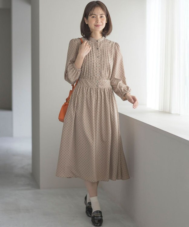 組曲 【WEB限定】ドットフロッキー ワンピース ベージュ系5