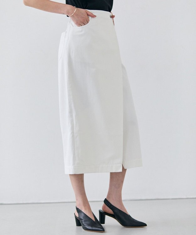 BEIGE， 【洗える・VERY 6月号掲載】FICUS / デニムラップスカート White