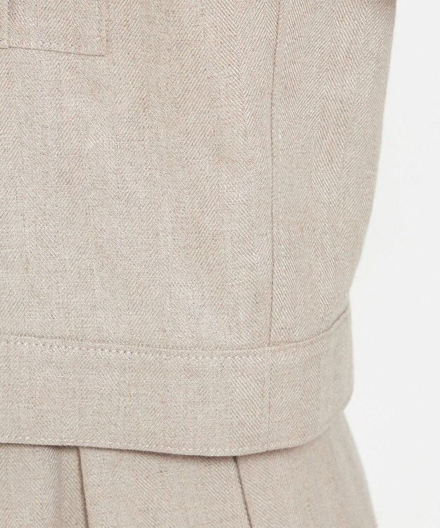 uncrave ヘリンボーン リネン ブルゾン（uncrave WHITE） フラックスA