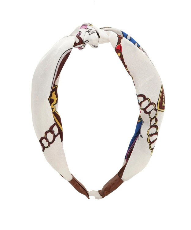 earth music&ecology スカーフ柄カチューシャ Brown