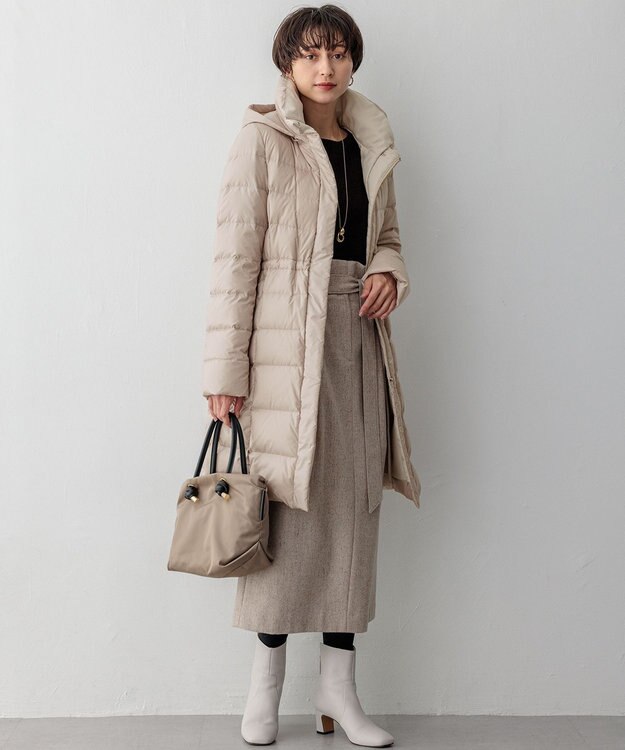 23区 L 【VERY掲載/新色追加】シレータフタ ロング ダウンコート ベージュ系