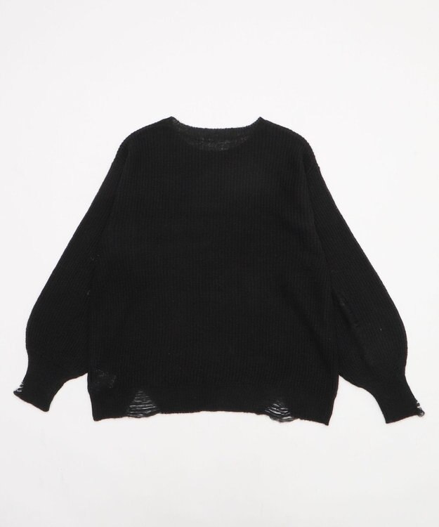 WEGO モヘアタッチスターBIGニット ブラック